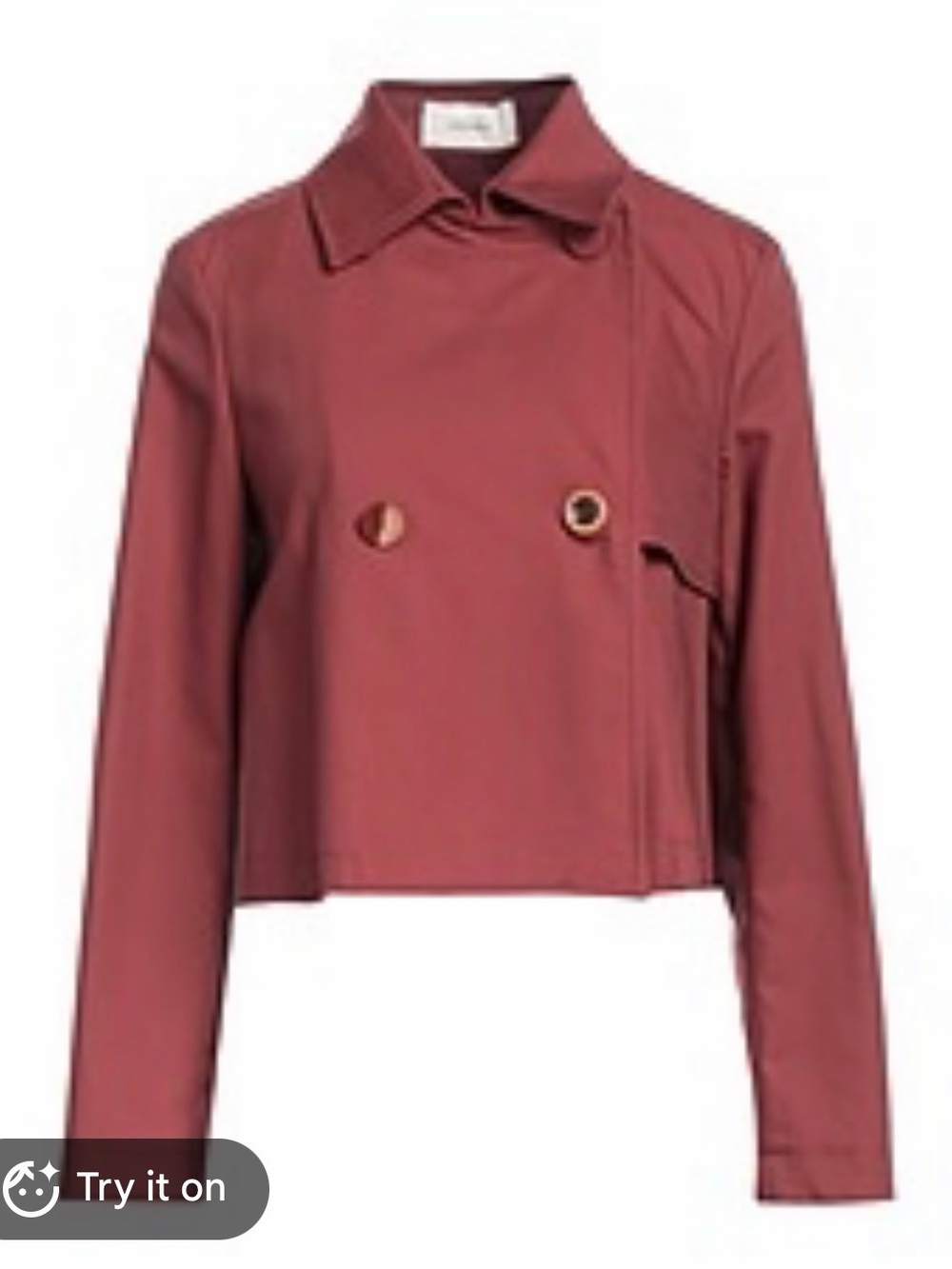 Maliparmi Cropped Double-Breasted Blazer in Rosewood